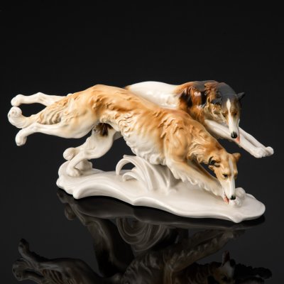 купить Статуэтка "Борзые", фарфор, роспись, Karl Ens (Карл Энс), Германия, 1919-1945 гг.