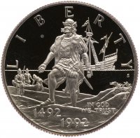 Купить США 50 центов 1992 Proof "Христофор Колумб - 500-летие открытия Америки"