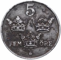 Купить Швеция 5 эре (ore) 1942-1950 (случайный год)