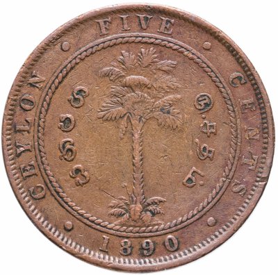 купить Цейлон 5 центов (cents) 1890