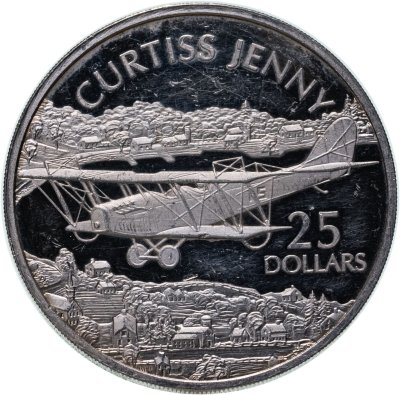 купить Соломоновы Острова 25 долларов (dollars) 2003 Самолёты - Curtiss JN-4 Jenny