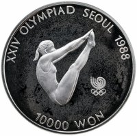 купить Южная Корея 10000 вон (won) 1987 XXIV летние Олимпийские Игры, Сеул 1988 - Прыжки в воду
