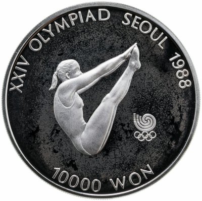купить Южная Корея 10000 вон (won) 1987 XXIV летние Олимпийские Игры, Сеул 1988 - Прыжки в воду