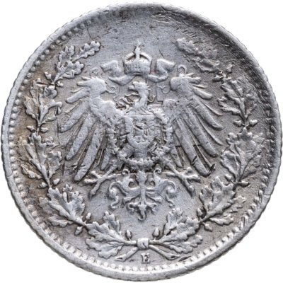 купить Германия (Германская Империя) 1/2 марки (mark) 1915 E