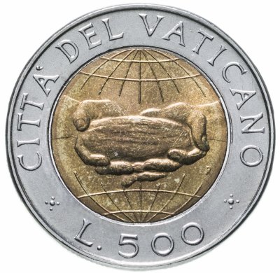 купить Ватикан 500 лир 1992