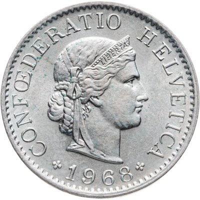 купить Швейцария 5 раппенов 1968