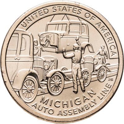 купить США 1 доллар 2025 P Американские инновации - Автомобильная сборочная линия (Мичиган)