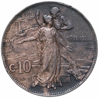 купить Италия 10 чентезимо (centesimi) 1911 50 лет Королевству