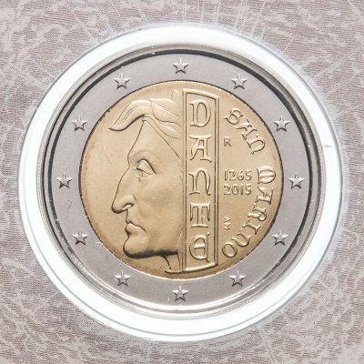купить Сан-Марино 2 евро 2015 "750 лет со дня рождения Данте Алигьери"
