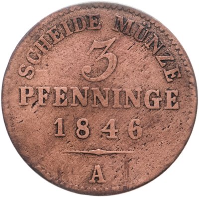 купить Германия, Пруссия 3 пфеннига 1846