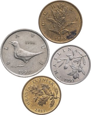 купить Хорватия годовой набор из 4 монет 5, 10, 20 лип и 1 куна 1993-2011