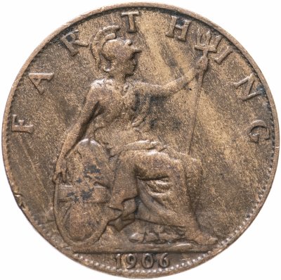 купить Великобритания 1 фартинг (farthing) 1906