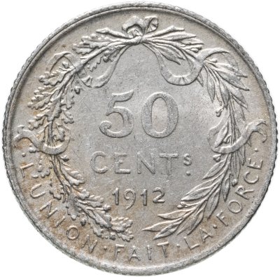 купить Бельгия 50 сантимов (centimes) 1912 Надпись на французском - 'ALBERT ROI DES BELGES'