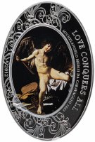 Купить острова Кука 2012 5 долларов "Ангел Амур Победоносный", в футляре с сертификатом