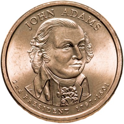 купить США 1 dollar (доллар) 2007 Джон Адамс (2-й президент США) знак монетного двора "P" - Филадельфия