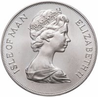 Купить Остров Мэн 1 крона (crown) 1977 "Серебряный юбилей правления королевы Елизаветы II"