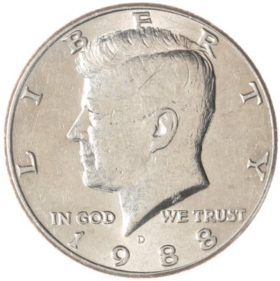 купить США 50 центов (1/2 доллара, half dollar) 1988 D Kennedy Half Dollar (Кеннеди) знак монетного двора "D" - Денвер