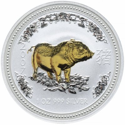 купить Австралия 1 доллар (dollar) 2007 "Китайский календарь - Год свиньи - лунар" в футляре с сертификатом