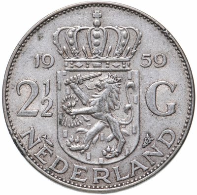 купить Нидерланды 2 1/2 гульдена (gulden) 1959-1966, случайный год