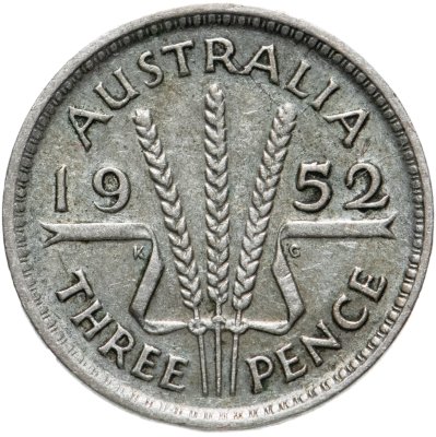 купить Австралия 3 пенса (pence) 1952