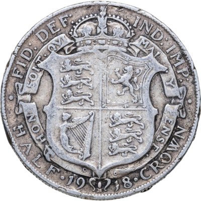 купить Великобритания 1/2 кроны (crown) 1918