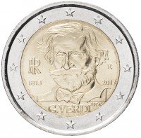 Купить Италия 2 евро 2013 "200 лет со дня рождения Джузеппе Верди"