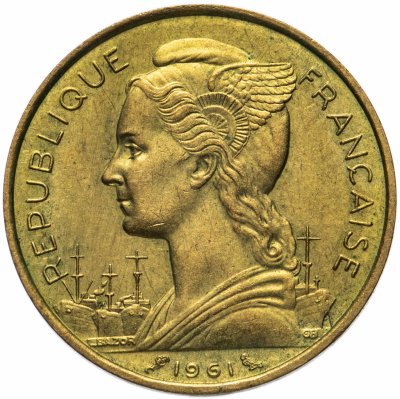 купить Реюньон (заморский регион Франции) 20 франков (francs) 1961