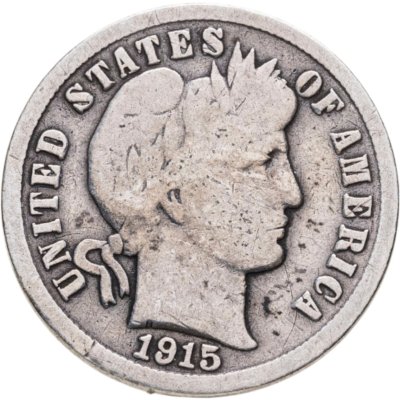 купить США 10 центов (дайм, one dime) 1915 Barber Dime Без отметки монетного двора