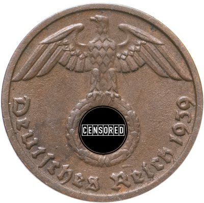 купить Германия, Третий рейх 1 рейхспфенниг (reichspfennig) 1939 D