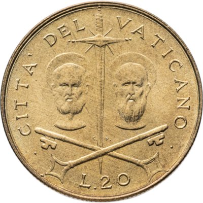 купить Ватикан 20 лир (lire) 1967