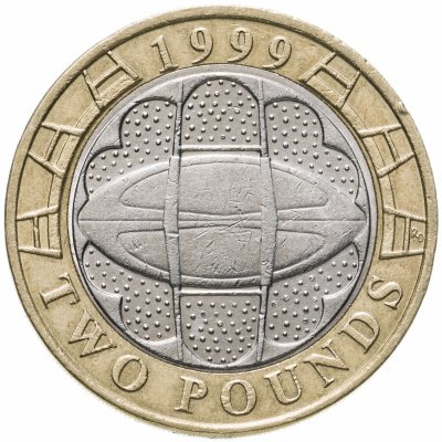 купить Великобритания 2 фунта (pounds) 1999 "Чемпионат мира по регби"
