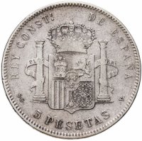 купить Испания 5 песет 1898