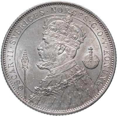 купить Швеция 2 кроны (kronor) 1897 "25 лет вступлению на престол Короля Оскара II (серебряный юбилей)"