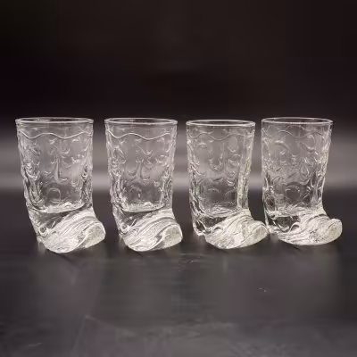 купить Набор из 4-х стопок "Сапоги", стекло, СССР, 1970-1980 гг.
