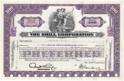 купить Акция США THE BRILL CORPORATION 1943-1944 гг.
