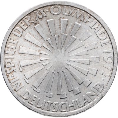 купить Германия 10 марок (mark) 1972 "XX летние Олимпийские Игры, Мюнхен 1972 - Эмблема", случайный монетный двор