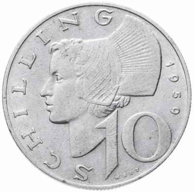 купить Австрия 10 шиллингов (shillings) 1959