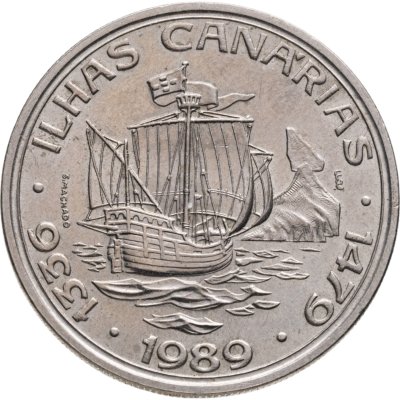 купить Португалия 100 эскудо (escudos) 1989 Золотой век открытий - Открытие Канарских островов