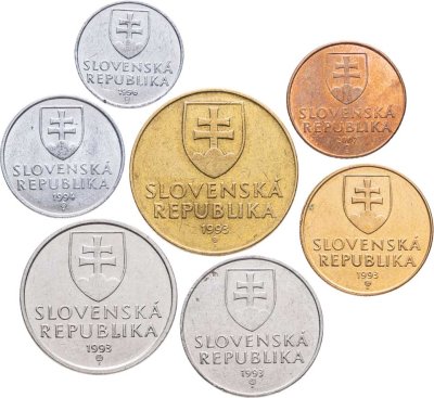 купить Словакия набор монет для обращения 1993-2007 (7 штук)