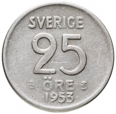 купить Швеция 25 эре (ore) 1953