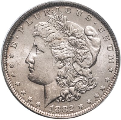 купить США 1 доллар (dollar) 1882 O Доллар Моргана знак монетного двора: "O" - Новый Орлеан в слабе ANACS MS61