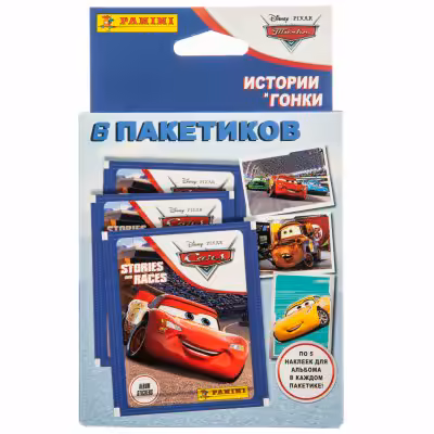 купить Набор коллекционных наклеек серии "Тачки", 6 пакетиков, 30 наклеек, Panini, Италия