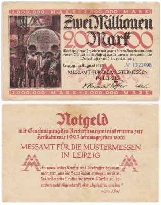 купить Германия (Саксония: Лейпциг) нотгельд 2000000 марок 1923