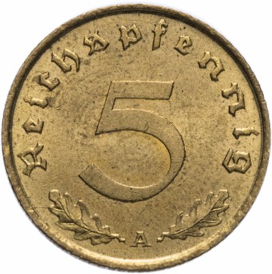 купить Германия (Третий Рейх) 5 рейхспфеннигов 1938"А"