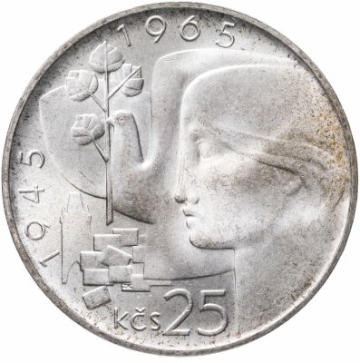 купить Чехословакия 25 крон 1965 "20 лет Освобождения Чехословакии"