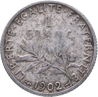 купить Франция 1 франк 1902