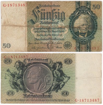 купить Германия 50 рейхсмарок 1933 (Pick 182)