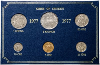 купить Швеция 1977 годовой набор из 6 монет в официальном пластике