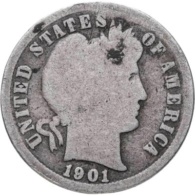 купить США 10 центов (дайм, one dime) 1901 Barber Dime Без отметки монетного двора
