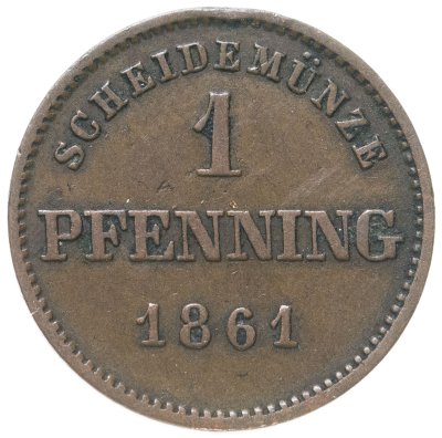 купить Германия, Бавария 1 пфенниг 1861
